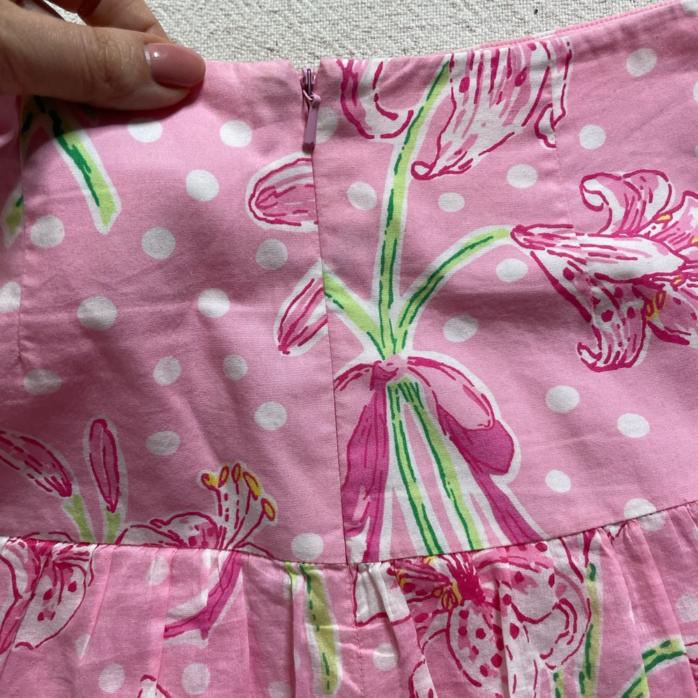 VTG Y2K Lilly Pulitzer Nikita Pink Floral Ruffle Mini Skirt S - Picture 6 of 6